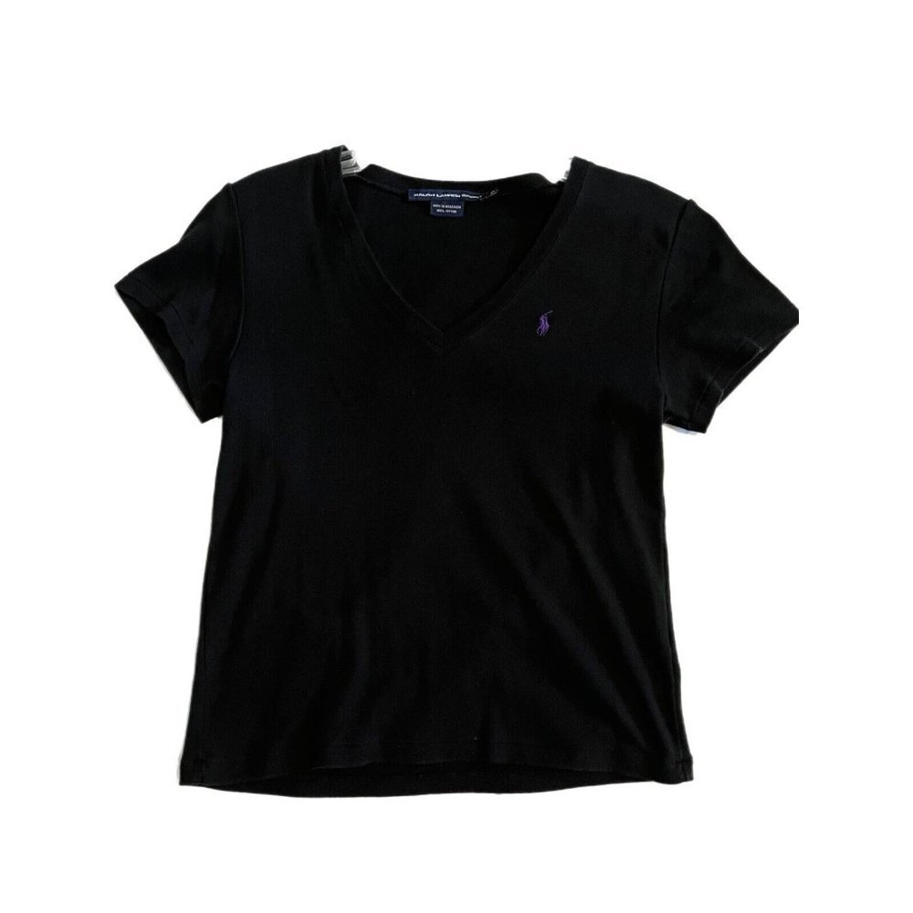 VINTAGE BLACK SIZE XL RALPH LAUREN SPORT SHORT SLEEVE TEE